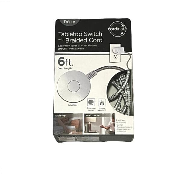 Jasco 6-ft 16 / 3 3 Prong White/Gray Indoor SPT2-B Light Duty Foot Switch - Thumbnail 4
