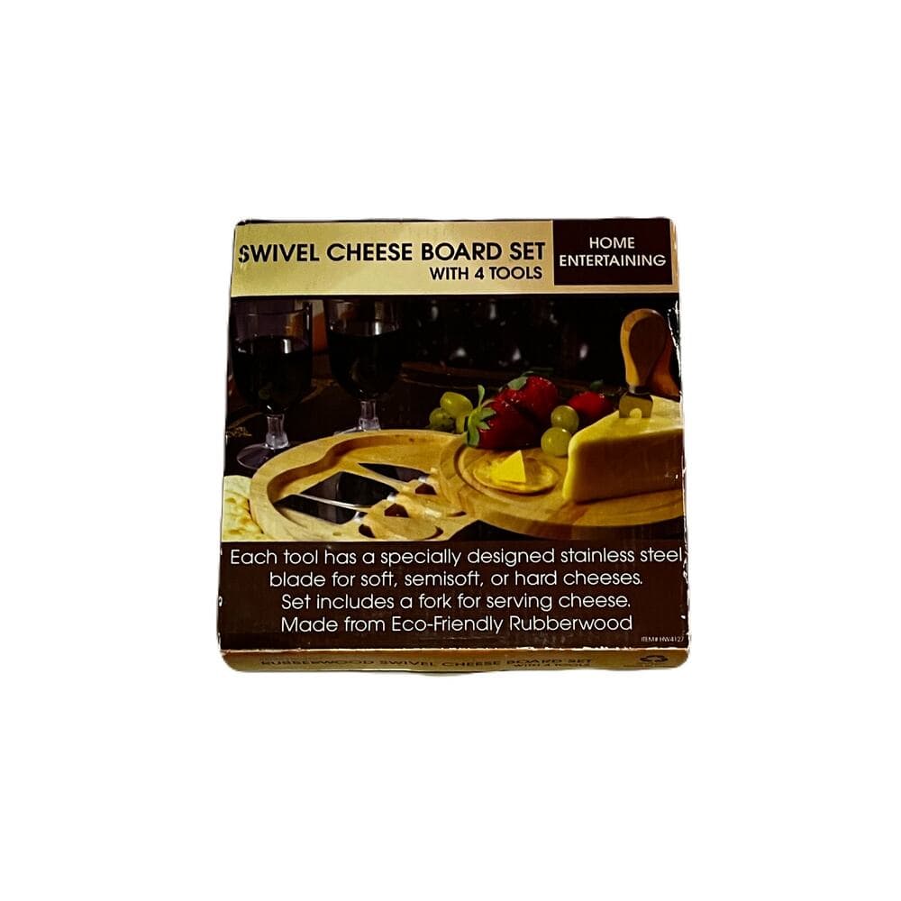 Swivel Cheese Board ~ Set Of 4 Tools ~ New in Box ~ Home Entertaining ~ Gift - Thumbnail 2