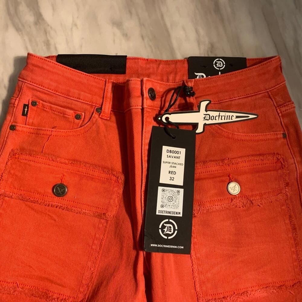 DOCTRINE DENIM (SAVANT RED SUPER STACKED JEAN) SIZE 32 - Thumbnail 5
