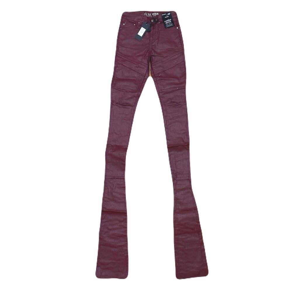 Si Tu Veux Gordon Jean’s Burgundy Wax Superstack Size 30 - Thumbnail 6