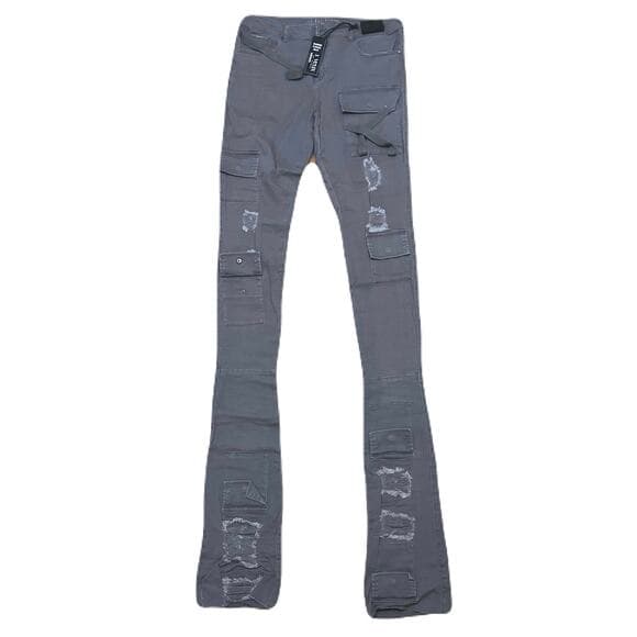 Si Tu Veux Gunner Jean’s Grey Size 40 Superstack With Tags - Thumbnail 5