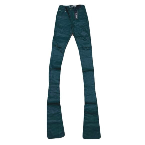 Si Tu Veux Hunter Green Wax Gordon Jeans Superstack Size 30 - Thumbnail 5