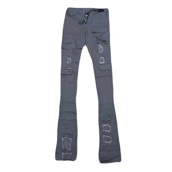 Si Tu Veux Gunner Jean’s Grey Size 38 Superstack With Tags - Thumbnail 6
