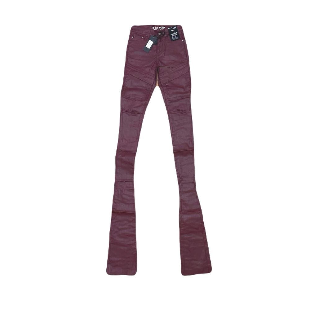 Si Tu Veux Gordon Jean’s Burgundy Wax Superstack Size 36 - Thumbnail 5