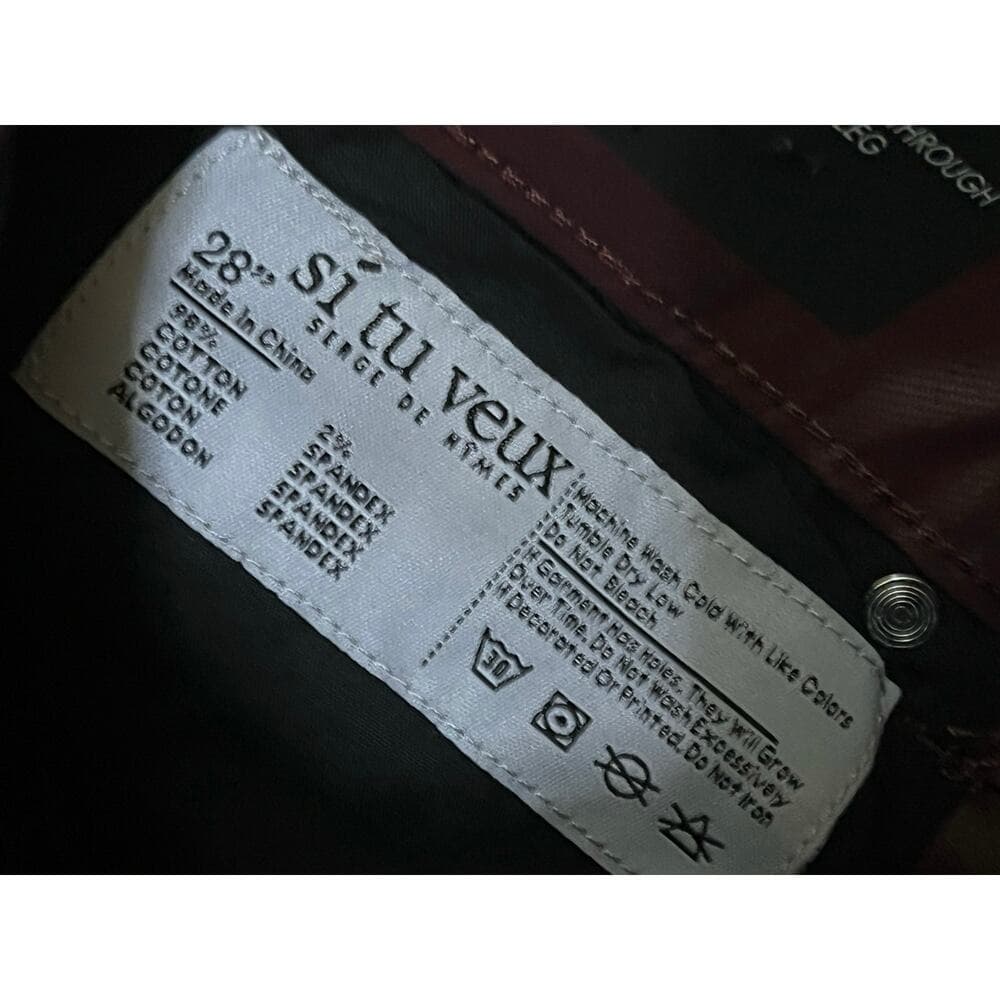 Si Tu Veux Gordon Jean’s Burgundy Wax Superstack Size 28 - Thumbnail 5