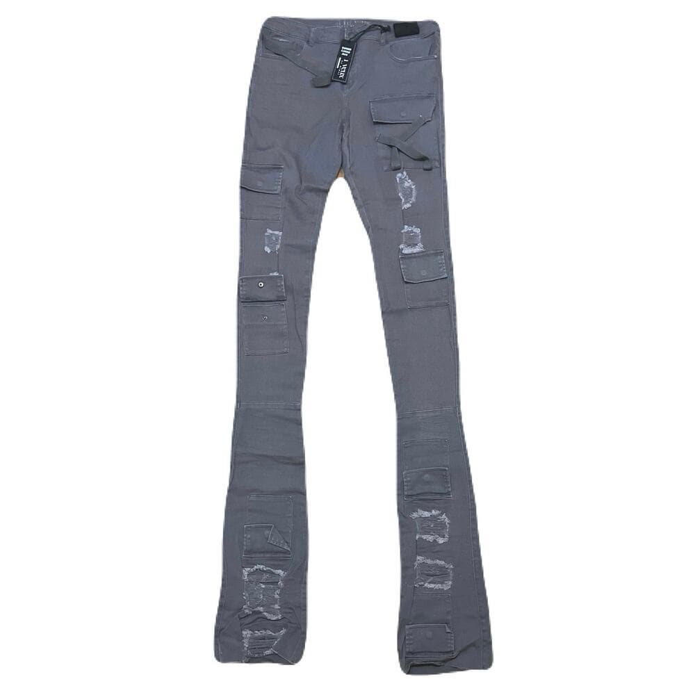 Si Tu Veux Gunner Jean’s Grey Size 40 Superstack With Tags - Thumbnail 4