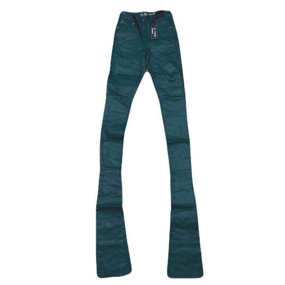Si Tu Veux Hunter Green Wax Gordon Jeans Superstack Size 28 - Thumbnail 5