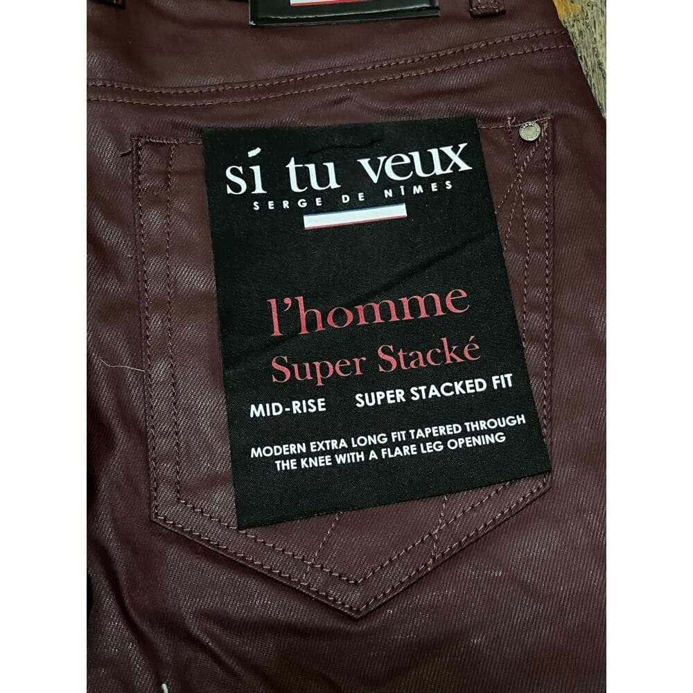 Si Tu Veux Gordon Jean’s Burgundy Wax Superstack Size 30 - Thumbnail 5
