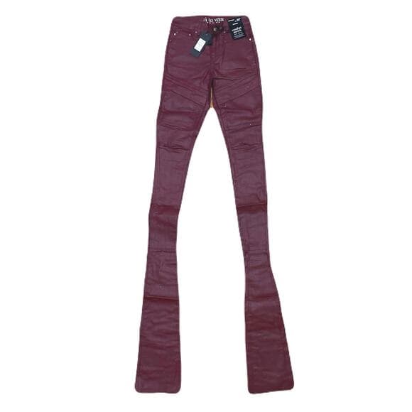Si Tu Veux Gordon Jean’s Burgundy Wax Superstack Size 30 - Thumbnail 7