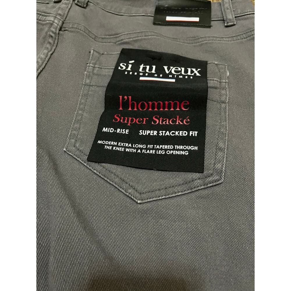 Si Tu Veux Gunner Jean’s Grey Size 38 Superstack With Tags - Thumbnail 4