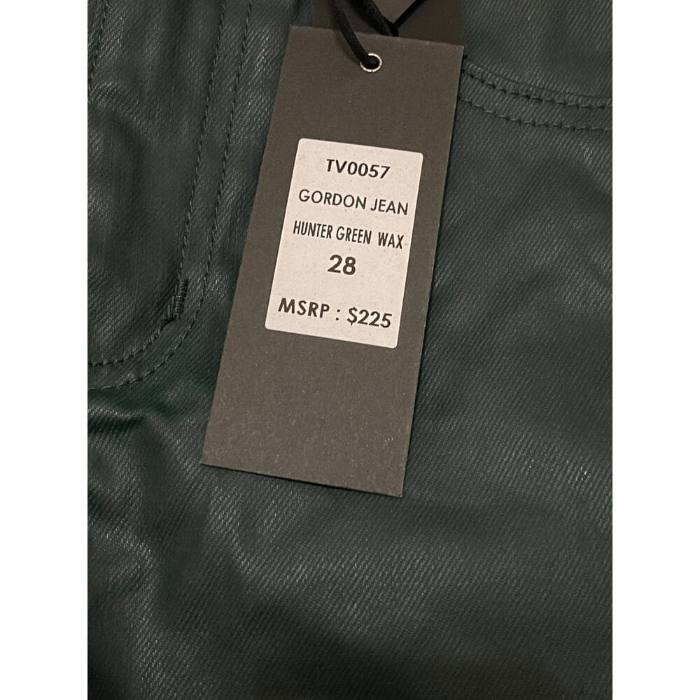 Si Tu Veux Hunter Green Wax Gordon Jeans Superstack Size 28 - Thumbnail 2