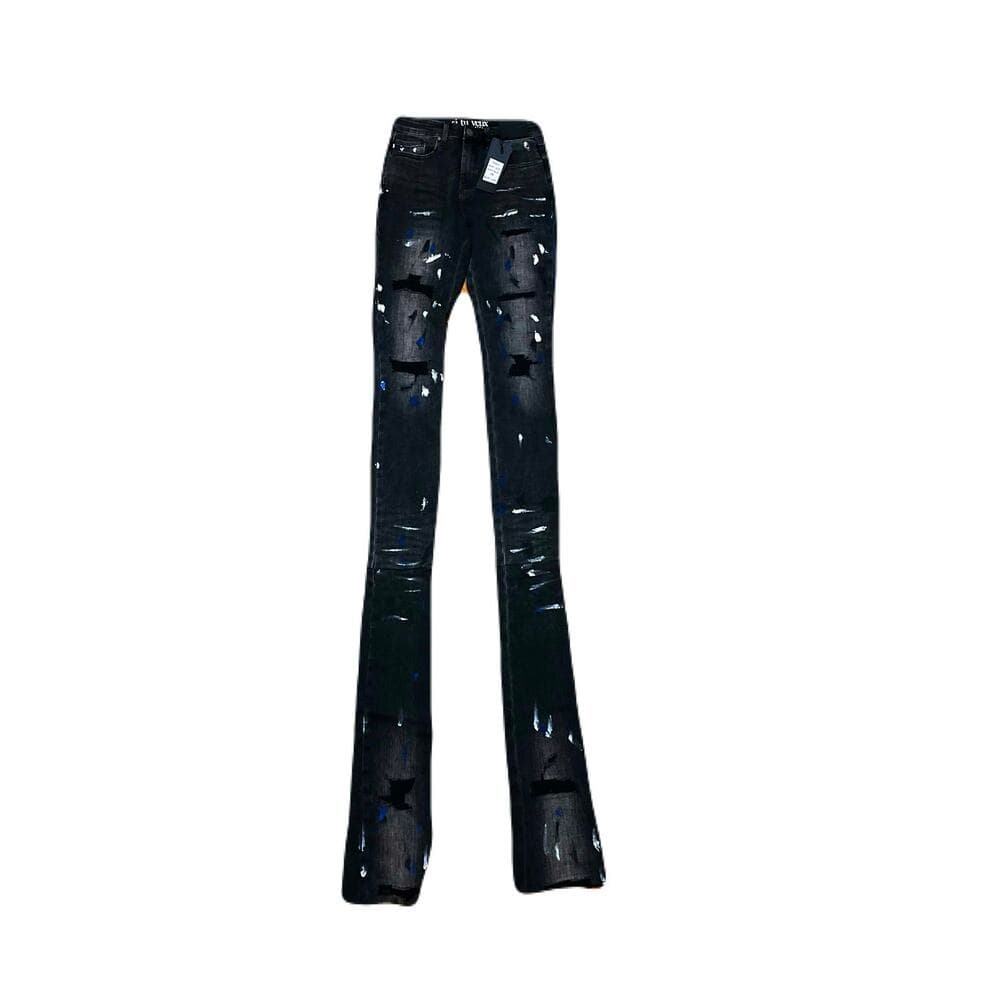 Si Tu Veux Marc Jeans Black Wash Superstack Mens Size 28 - Thumbnail 5