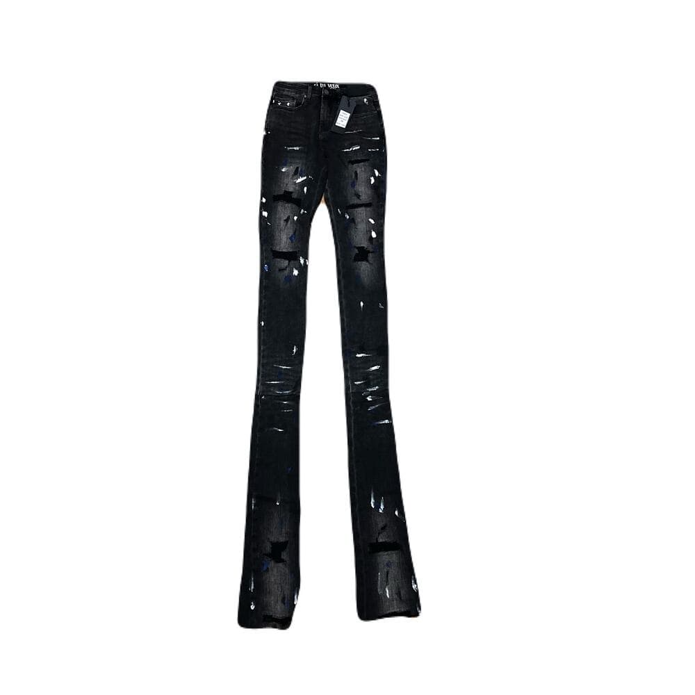 Si Tu Veux Marc Jeans Black Wash Superstack Mens Size 34 - Thumbnail 5