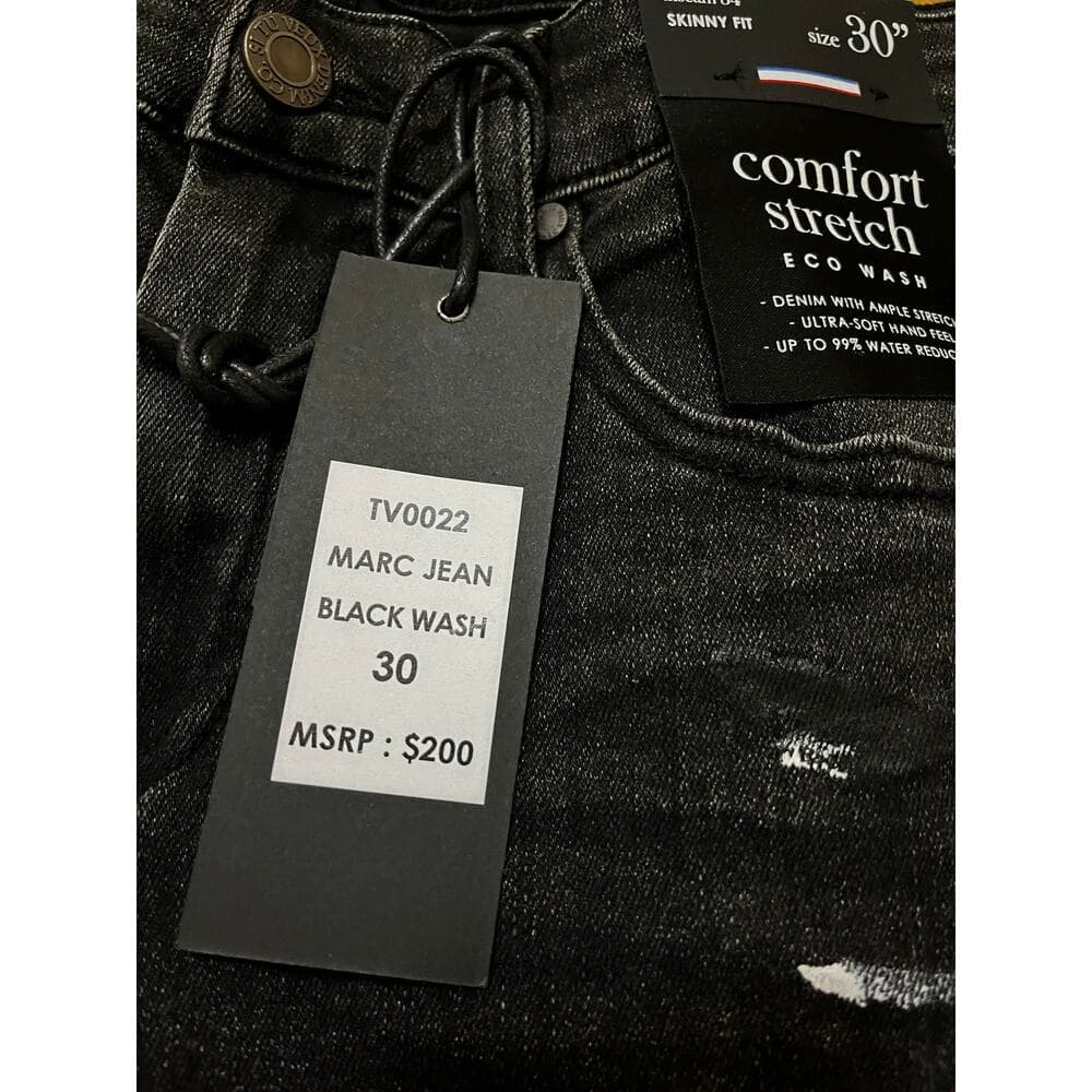 Si Tu Veux Marc Jeans Black Wash Superstack Mens Size 30 - Thumbnail 3