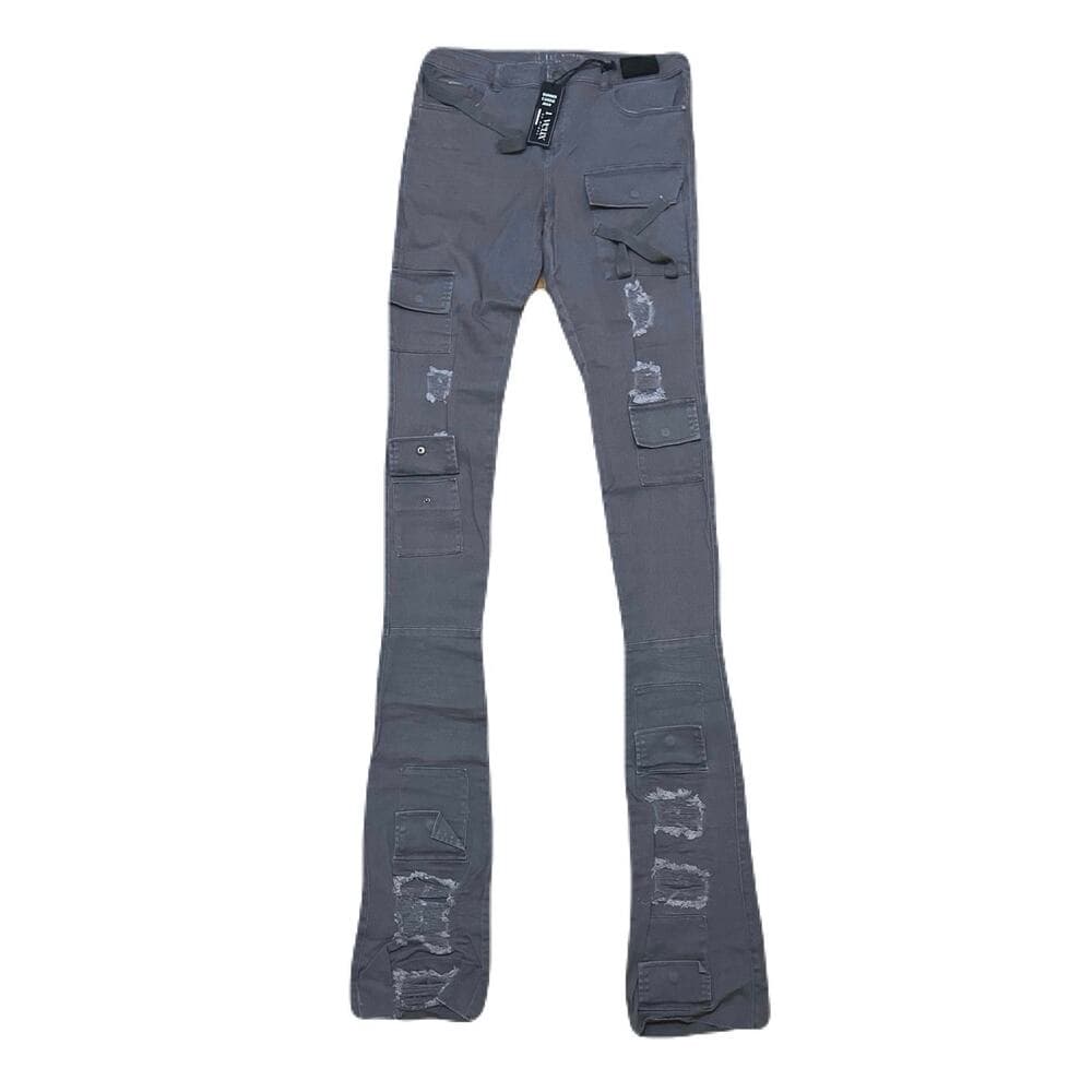 Si Tu Veux Gunner Jean’s Grey Size 38 Superstack With Tags - Thumbnail 5