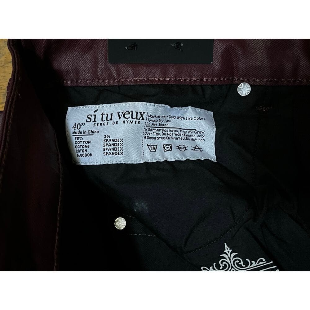 Si Tu Veux Gordon Jean’s Burgundy Wax Superstack Size 40 - Thumbnail 4