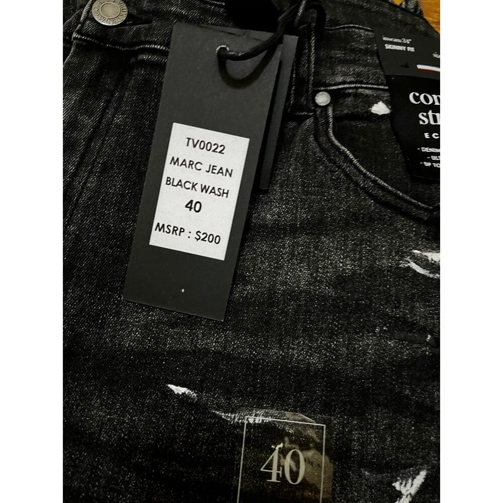 Si Tu Veux Marc Jeans Black Wash Superstack Mens Size 40 - Thumbnail 3