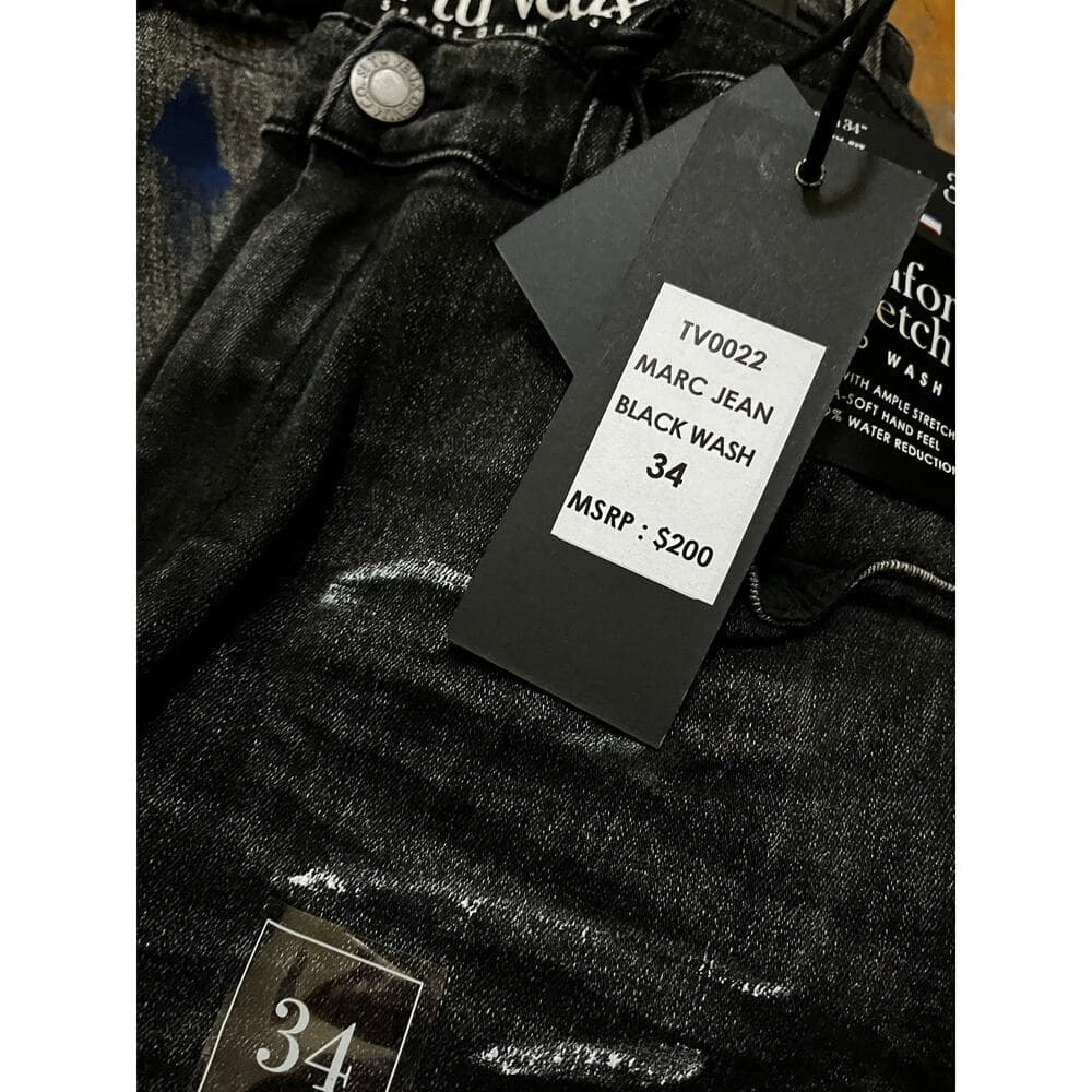 Si Tu Veux Marc Jeans Black Wash Superstack Mens Size 34 - Thumbnail 3