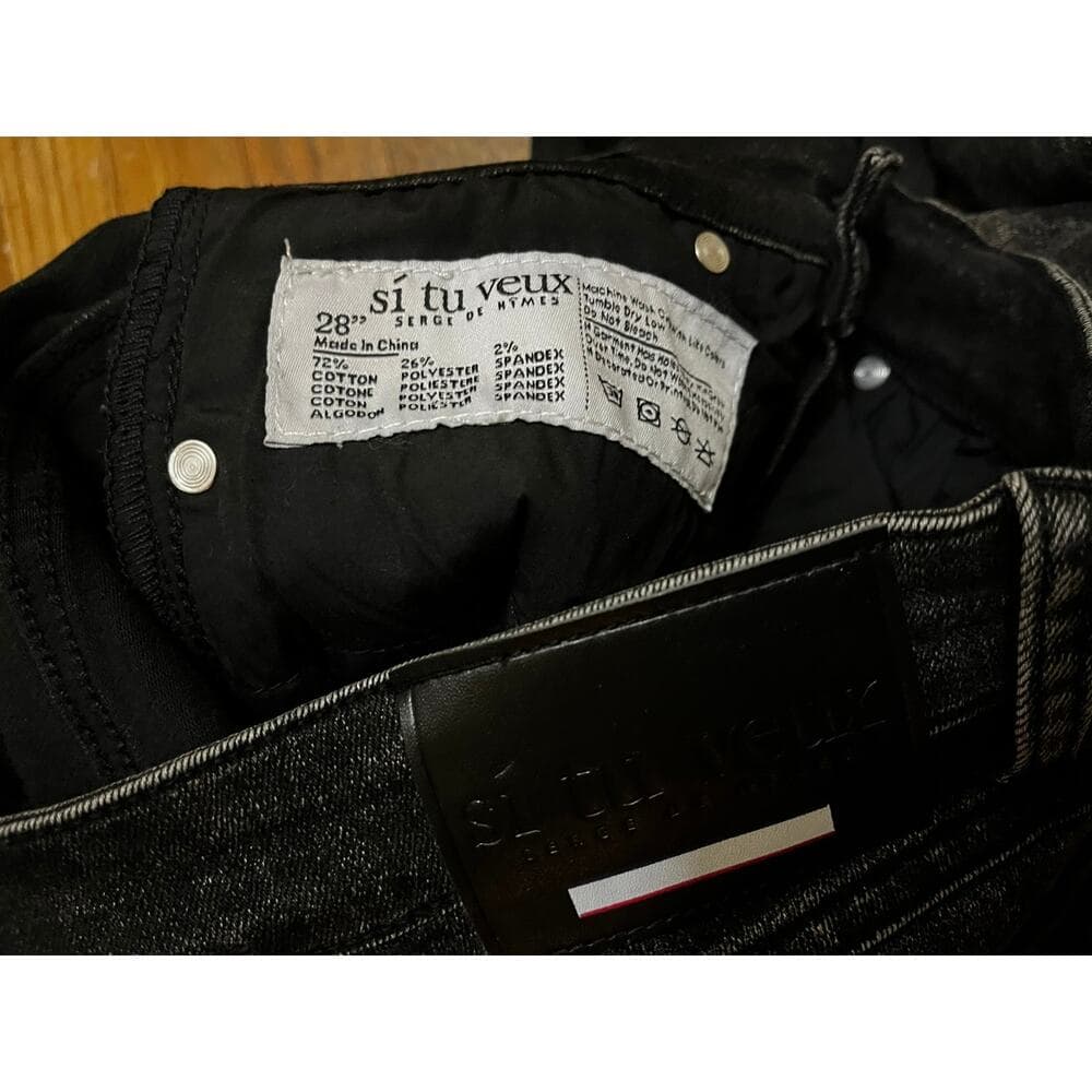 Si Tu Veux Marc Jeans Black Wash Superstack Mens Size 28 - Thumbnail 3