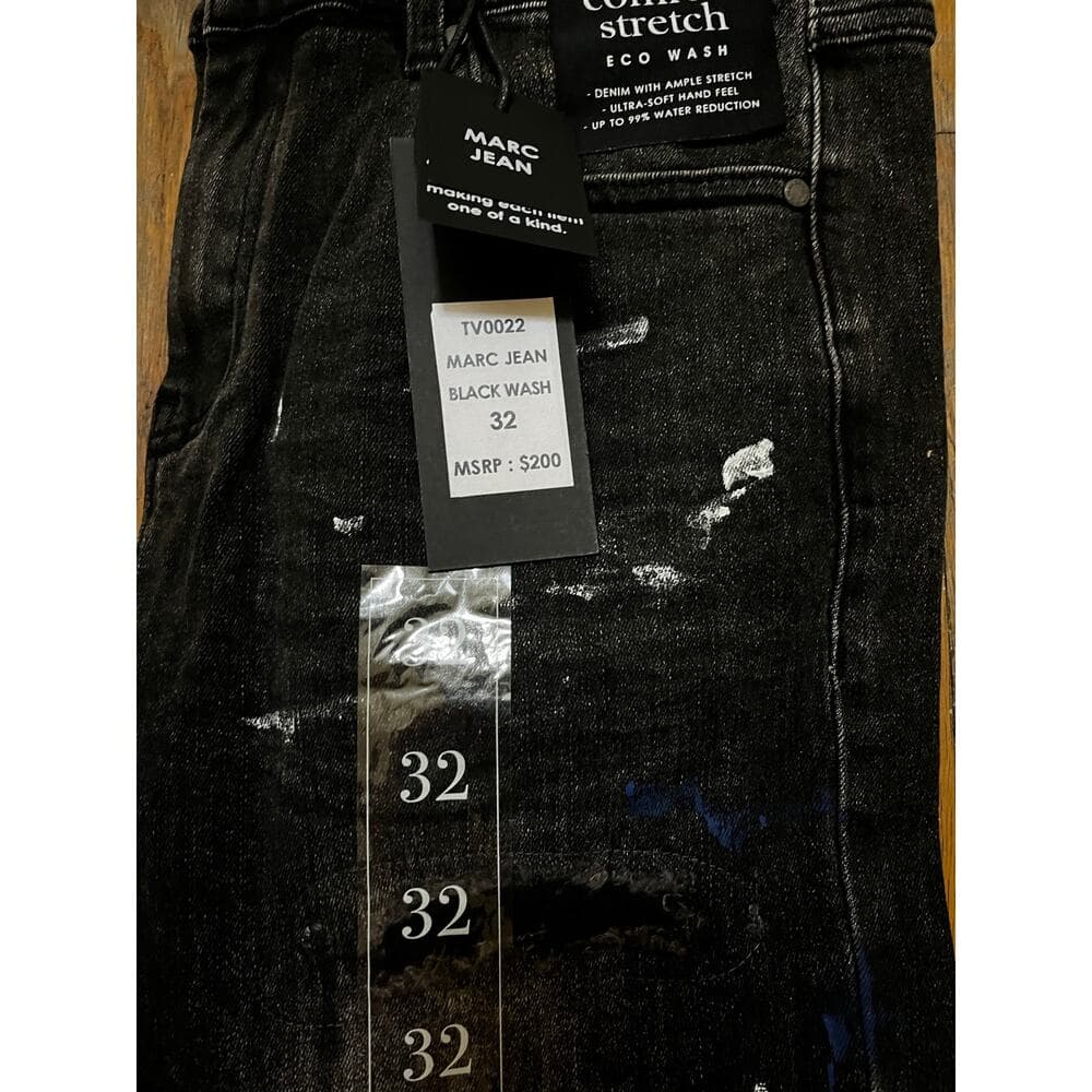 Si Tu Veux Marc Jeans Black Wash Superstack Mens Size 32 - Thumbnail 3