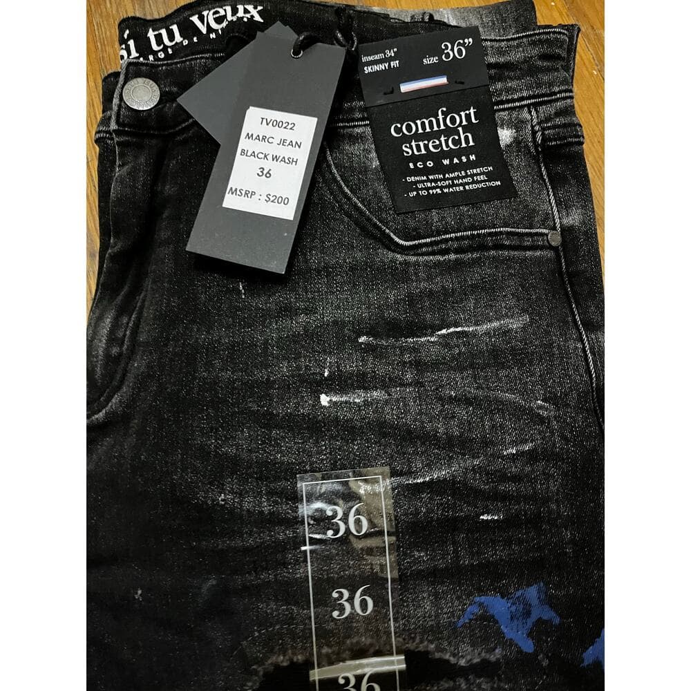 Si Tu Veux Marc Jeans Black Wash Superstack Mens Size 36 - Thumbnail 4