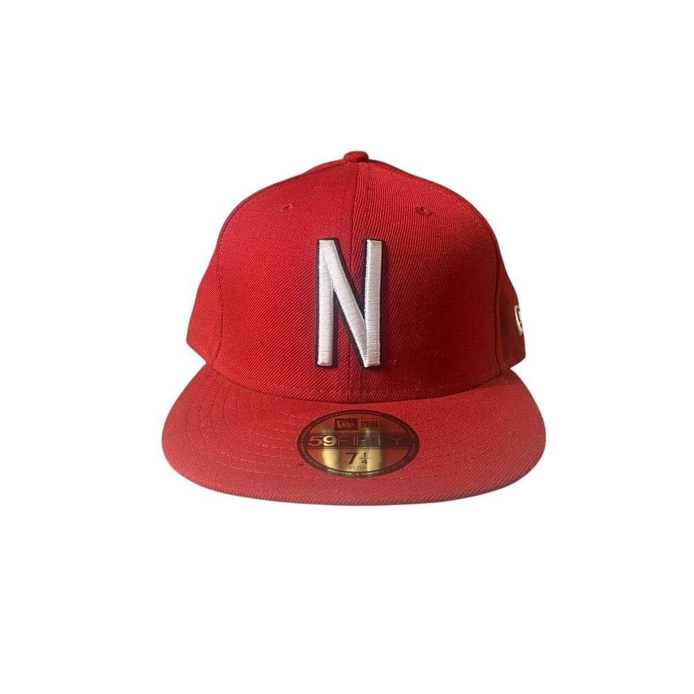 New Era Hat 7 1/4 Red & White N - Thumbnail 4