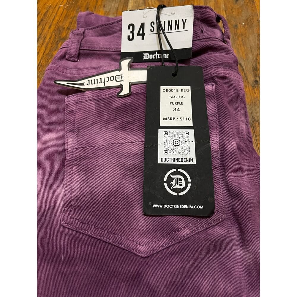 Doctrine Pacific Purple Superstack Men’s Jean’s Size 34 - Thumbnail 4