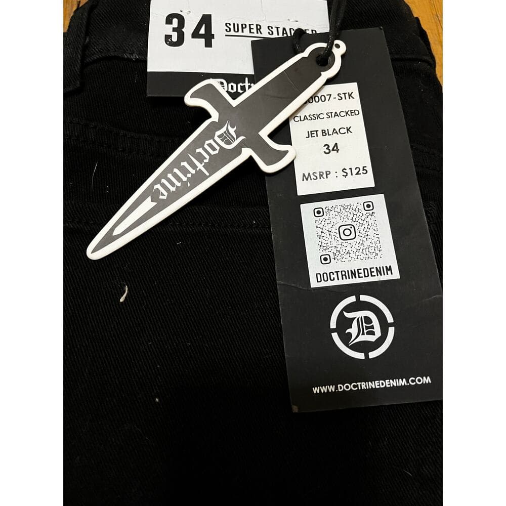 Doctrine Classic Stacked Jet Black Men’s Size 32 - Thumbnail 3