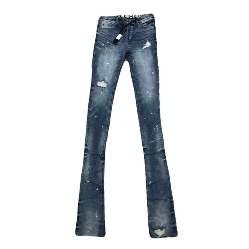 Shabaz Brothers Ibiza SBC110 Light Indigo Superstack Jean’s Size 34 - Thumbnail 5
