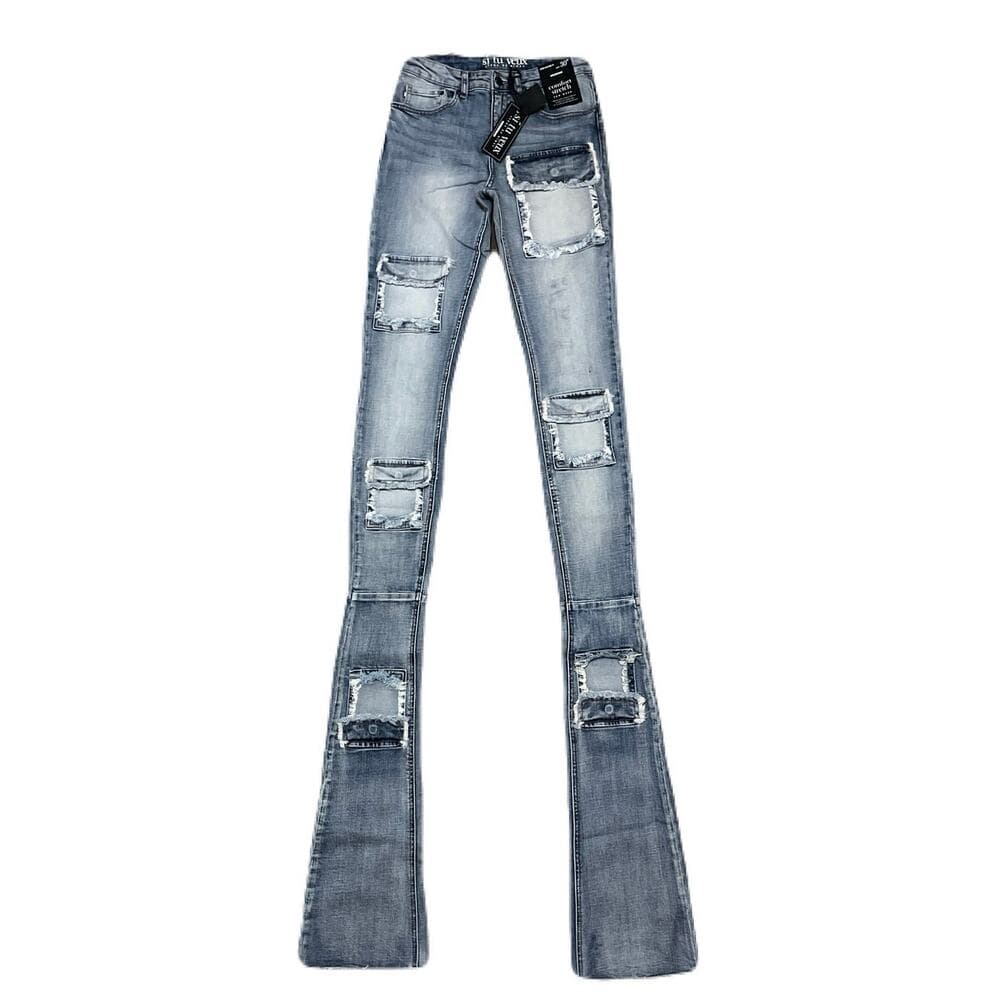 Si Tu Veux Brutini’23 Jeans Indigo Wash Mens Superstack Size 40 - Thumbnail 5