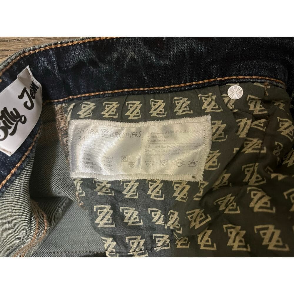 Shabaz Brother Billy Jeans Superstack Denim Blue Men’s Size 34 - Thumbnail 4