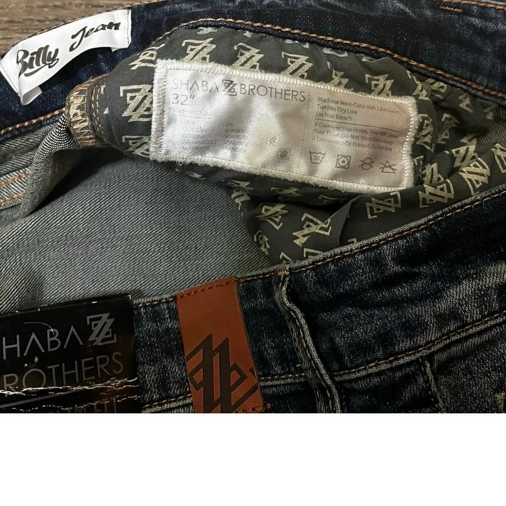 Shabaz Brothers Billy Jeans Dark Blue Superstack Men’s Size 32 - Thumbnail 4