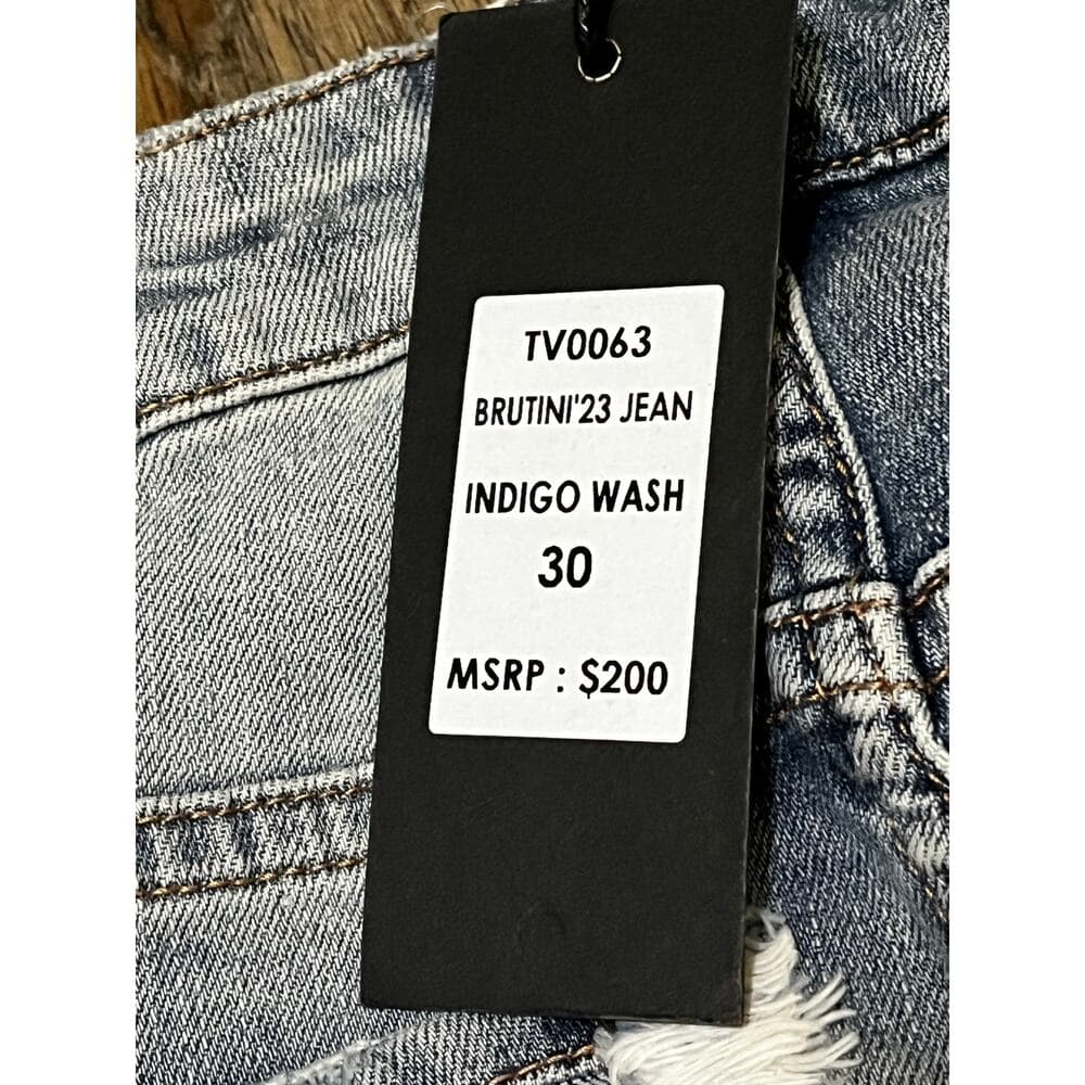 Si Tu Veux Brutini’23 Jeans Indigo Wash Mens Superstack Size 30 - Thumbnail 3
