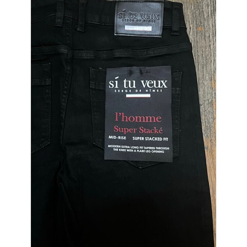 Si Tu Veux Brutini Jeans Jet Black Superstack Men’s Size 30 - Thumbnail 5