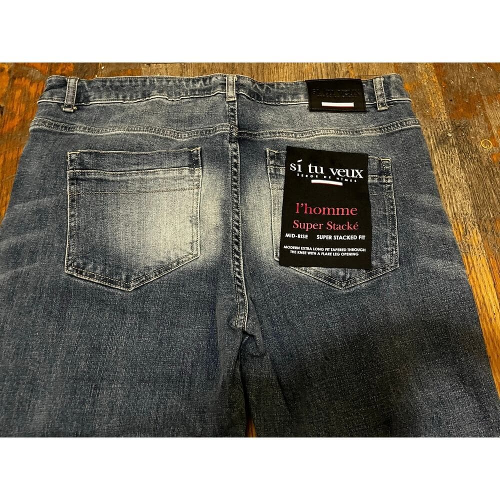 Si Tu Veux Brutini Jeans Indigo Wash Superstack Men’s Size 38 - Thumbnail 5