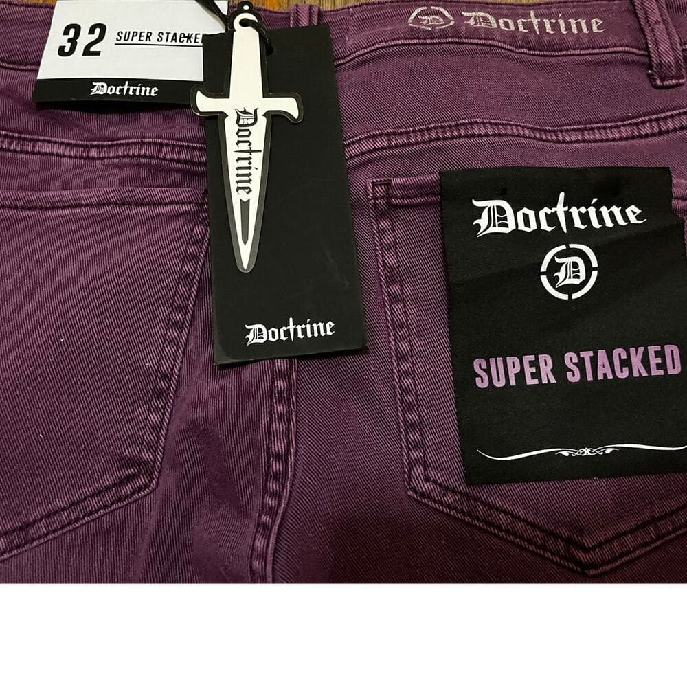 Doctrine Kill Joy Purple Superstack Men’s Jean’s Size 32 - Thumbnail 3