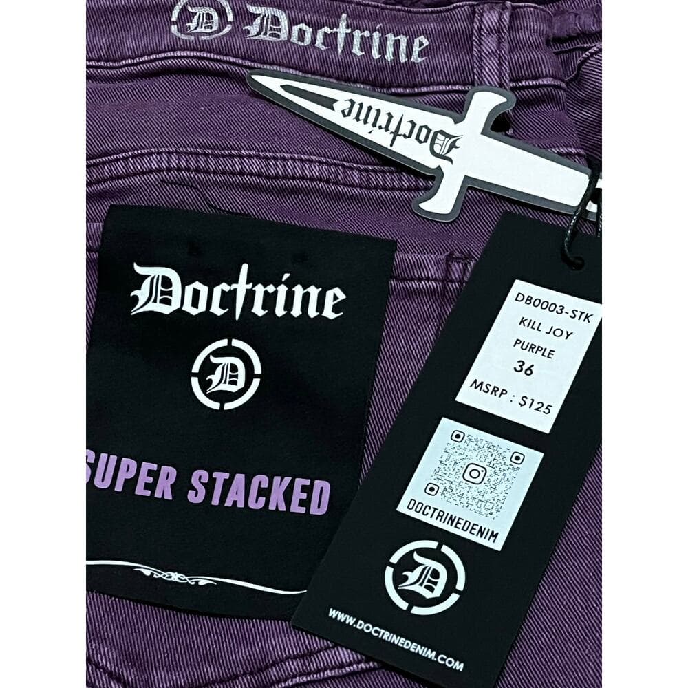 Doctrine Kill Joy Superstack Purple Men’s Jean’s Size 36 - Thumbnail 3