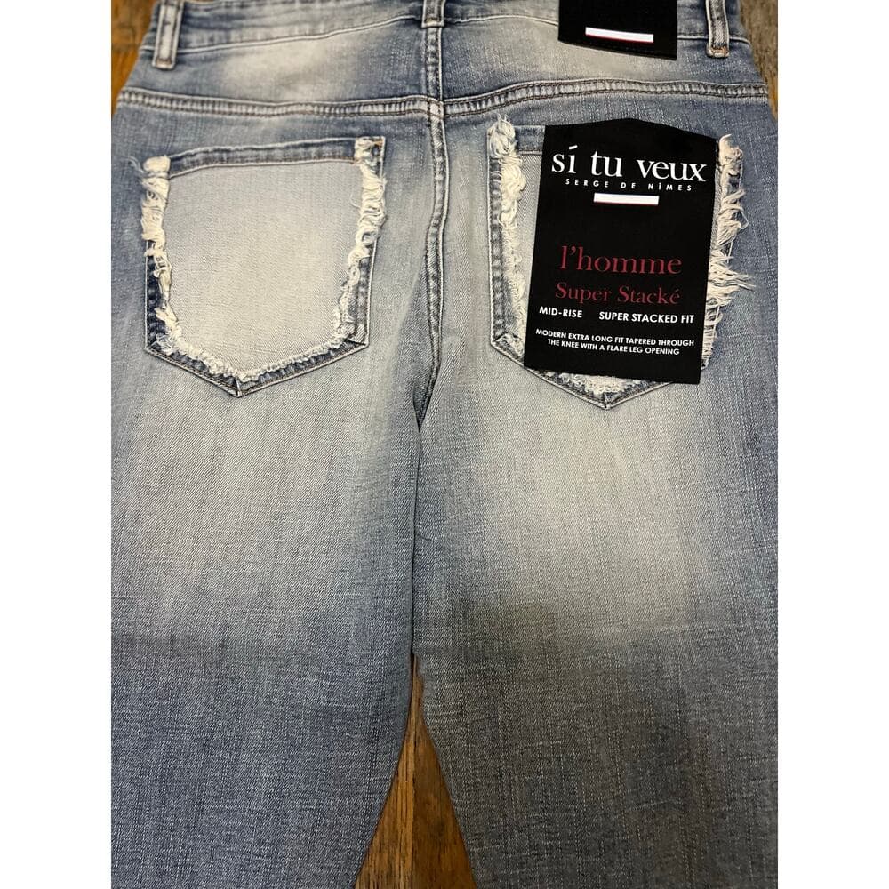 Si Tu Veux Brutini’23 Jeans Indigo Wash Mens Superstack Size 38 - Thumbnail 3