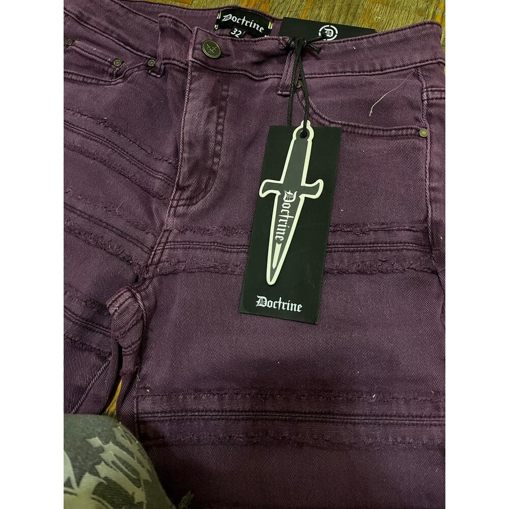Doctrine Kill Joy Purple Superstack Men’s Jean’s Size 32 - Thumbnail 4