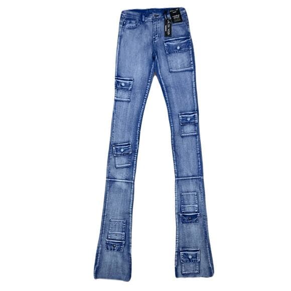 Si Tu Veux Royal Blue Superstack Men’s Jean’s Size 32 - Thumbnail 7