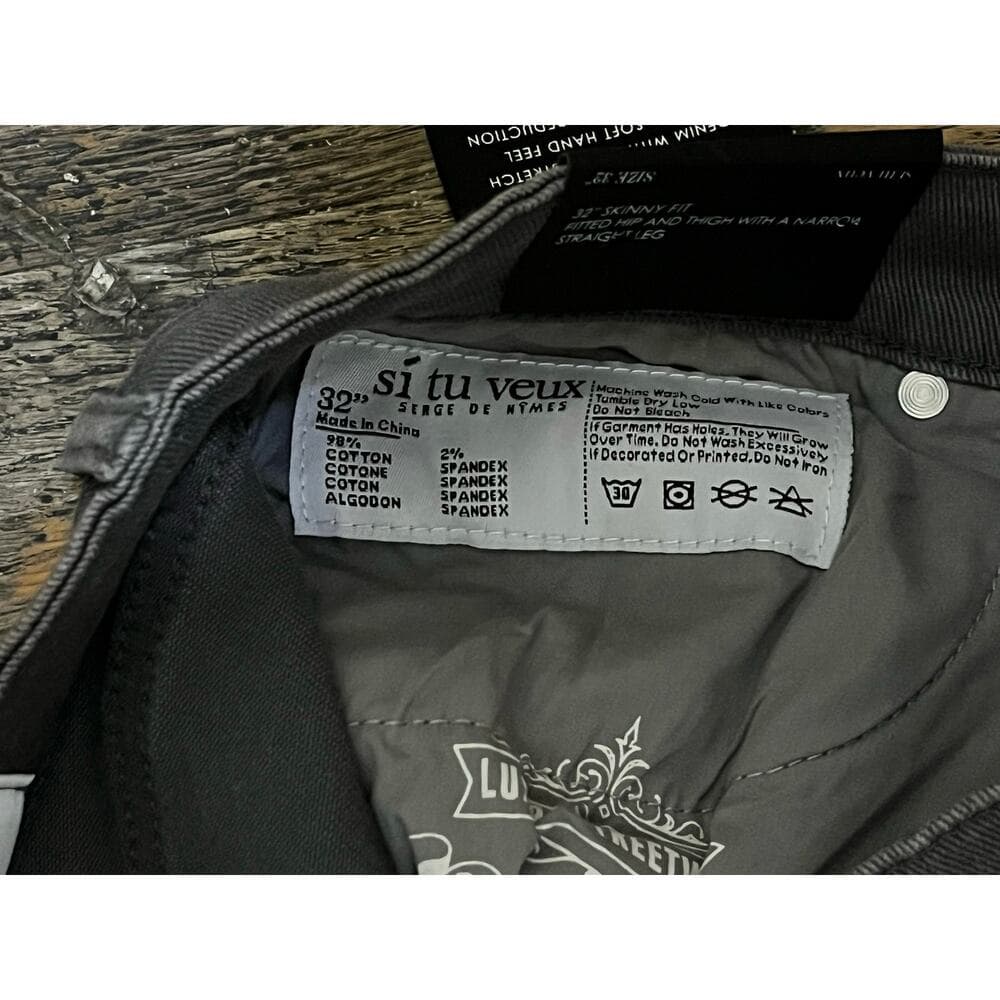 Si Tu Veux Dark Gray Superstack Jeans Size 32 - Thumbnail 4