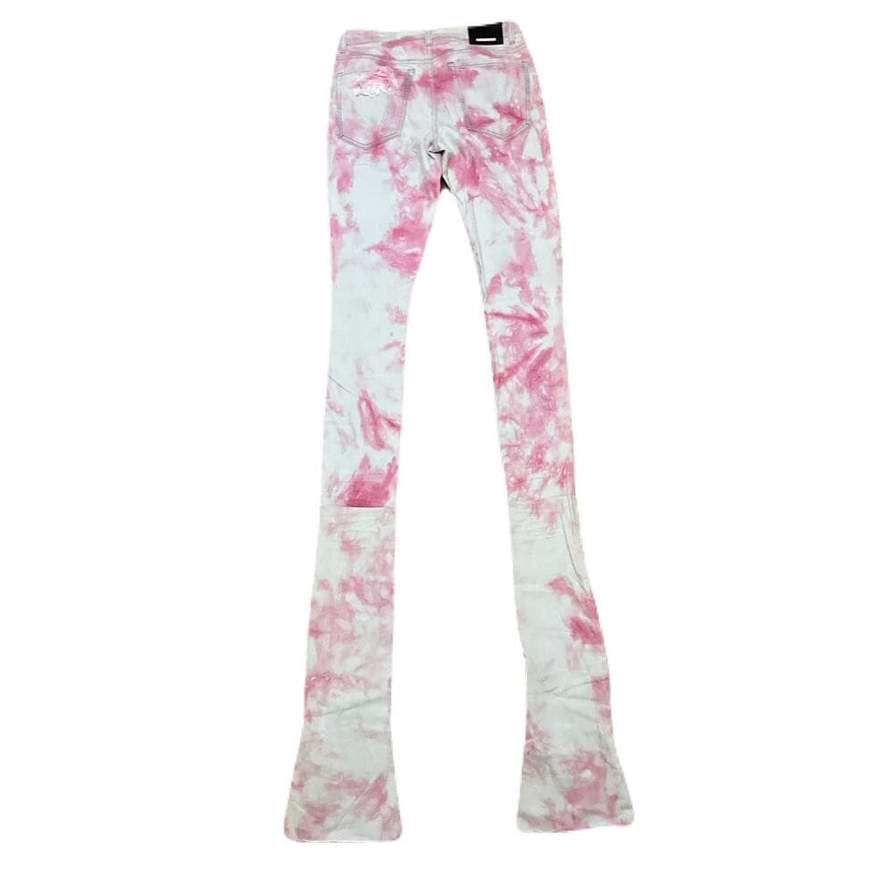Si Tu Veux Pink & White Superstack Men’s Jean’s Size 32 - Thumbnail 2