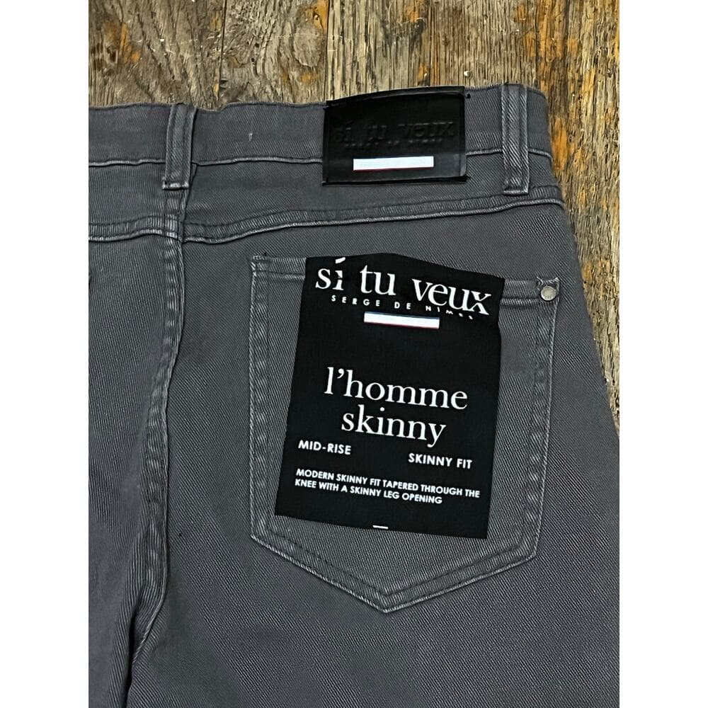 Si Tu Veux Dark Gray Superstack Jeans Size 32 - Thumbnail 5