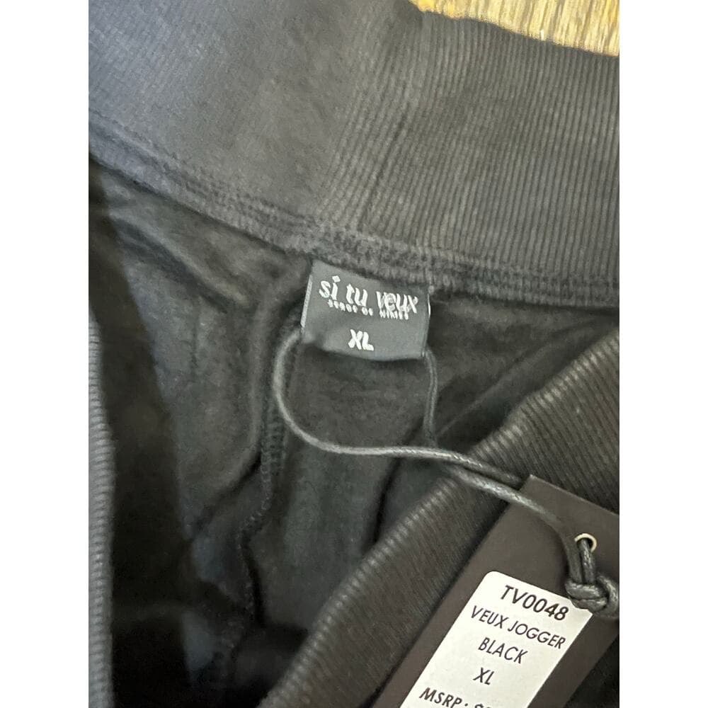 Si Tu Veux Superstack Men’s Black Sweatpants Size XL - Thumbnail 3