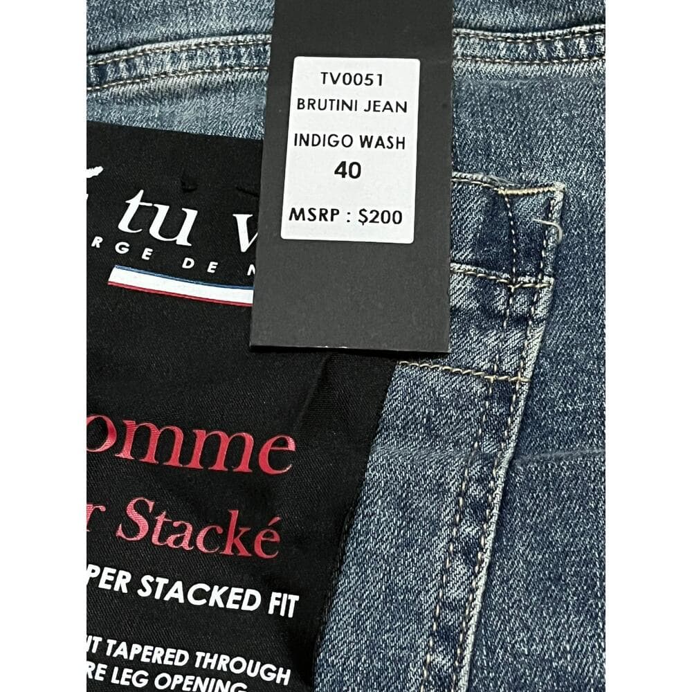 Si Tu Veux Brutini Jeans Indigo Wash Superstack Men’s Size 40 - Thumbnail 3