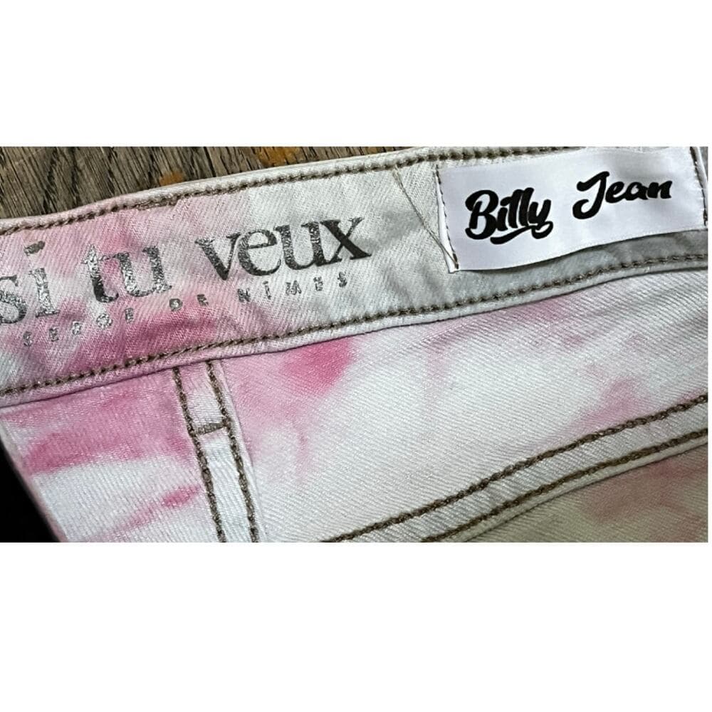 Si Tu Veux Pink & White Superstack Men’s Jean’s Size 32 - Thumbnail 4