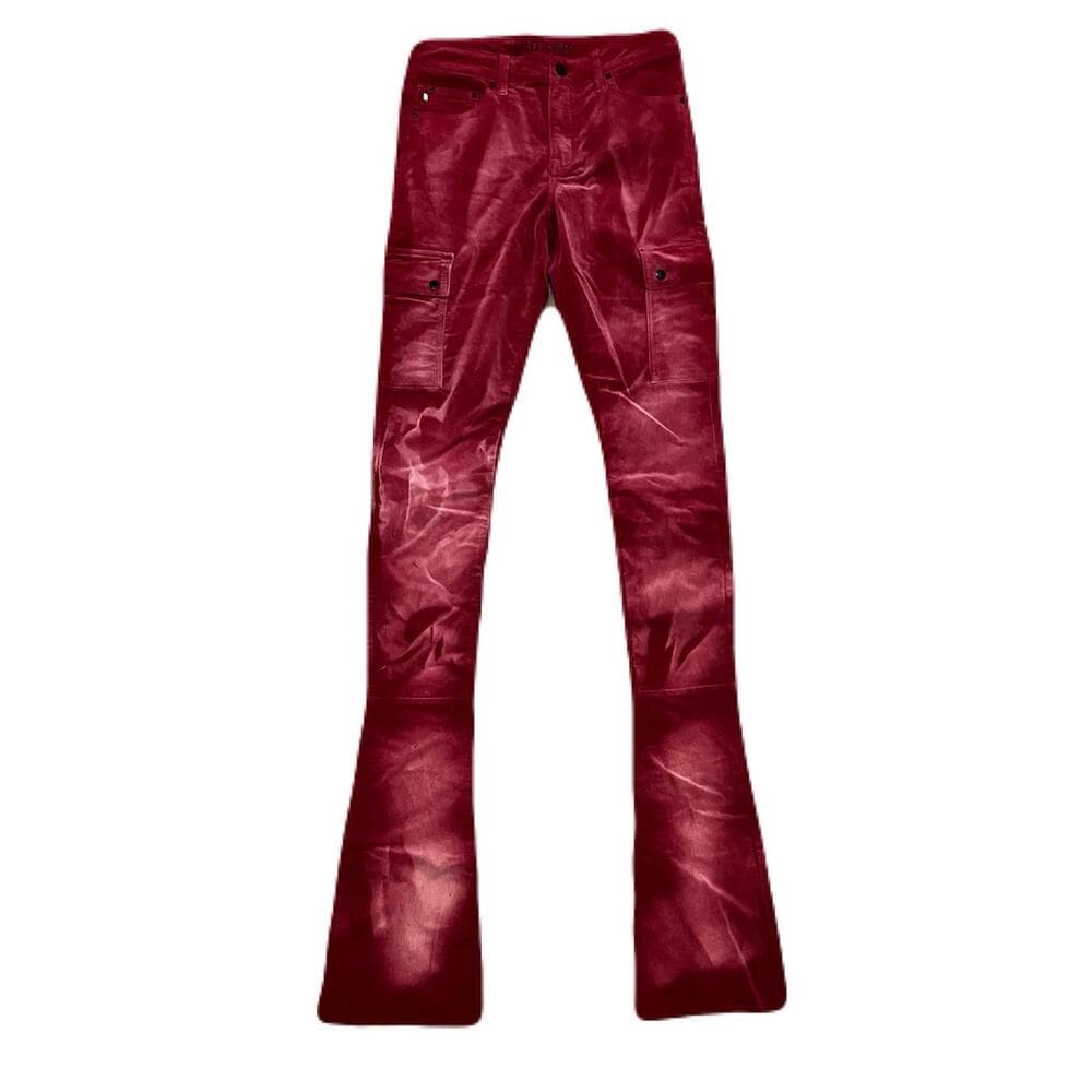 Si Tu Veux Cherry Red Superstack Men’s Jean’s Size 32 - Thumbnail 5