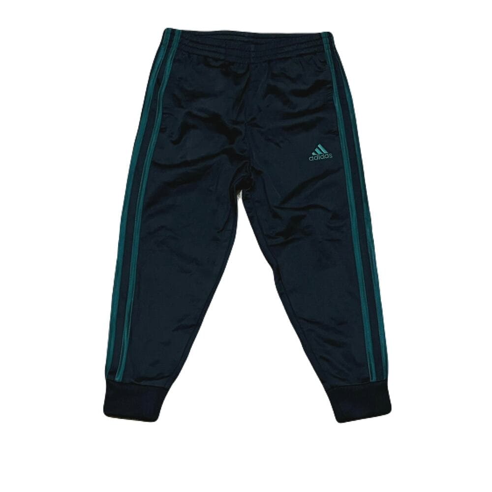 Adidas Black Pants Size 4 With Green Stripes On The Side - Thumbnail 4