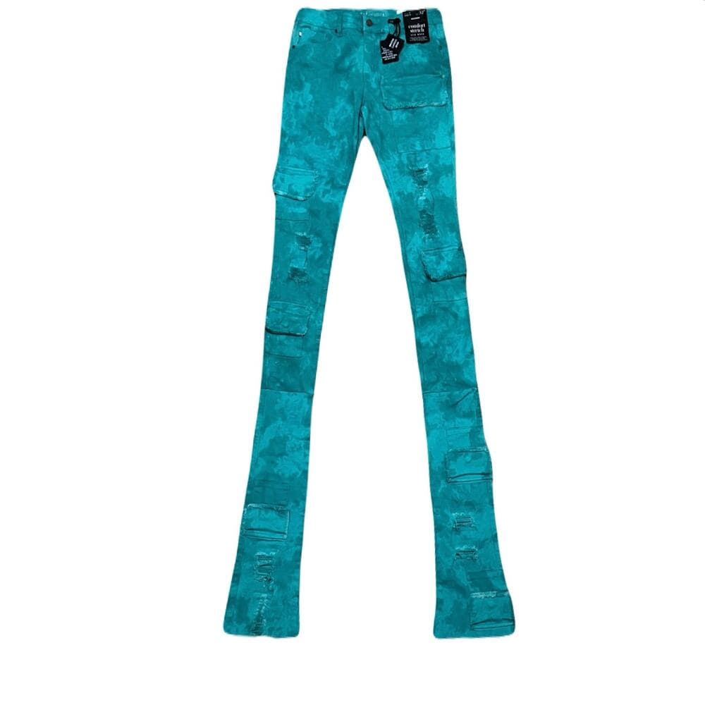 Si Tu Veux Mint Green Superstack Men’s Jean’s Size 36 Billy Jean’s - Thumbnail 7
