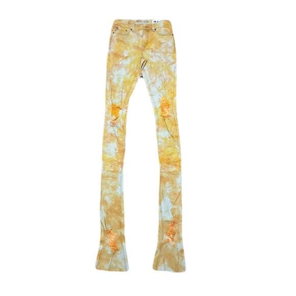 Si Tu Veux Yellow Superstack Men’s Jean’s Size 32 New - Thumbnail 8